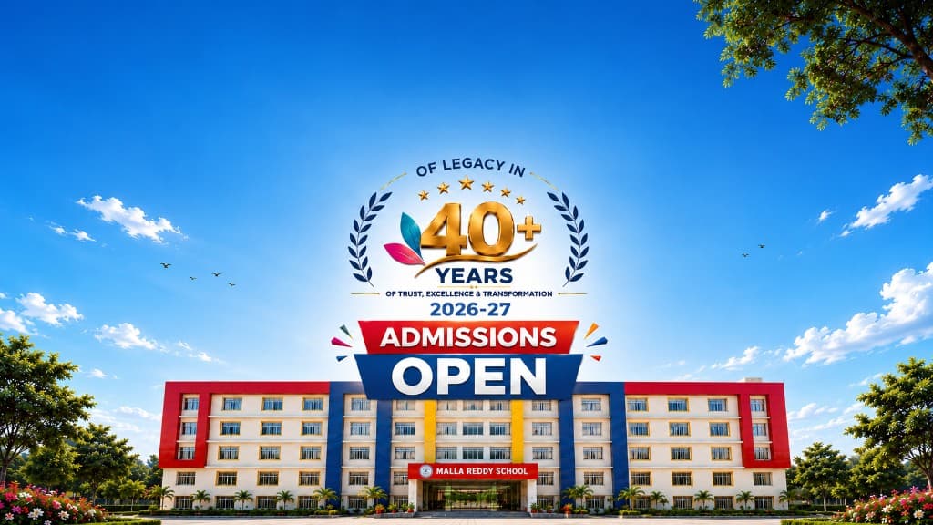 Malla Reddy School — 40+ years of legacy. Admissions open for 2026–27