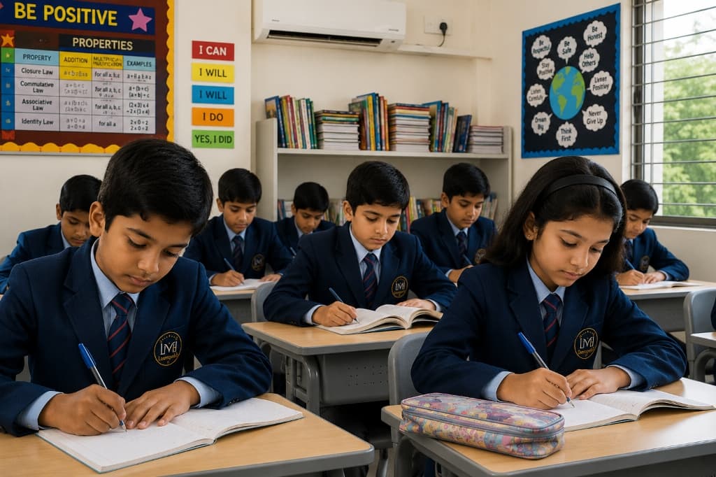 Primary students in a modern focused classroom