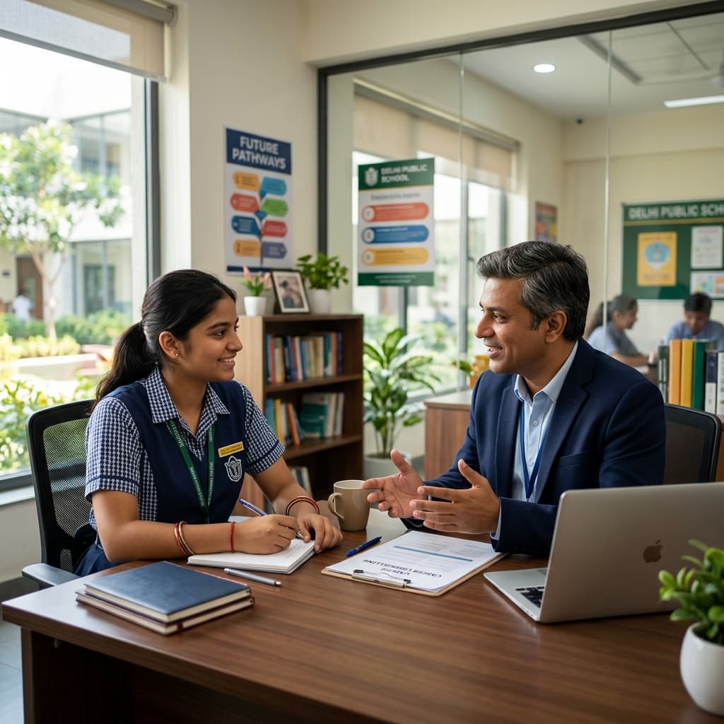 A senior secondary student in a counselling session or career workshop