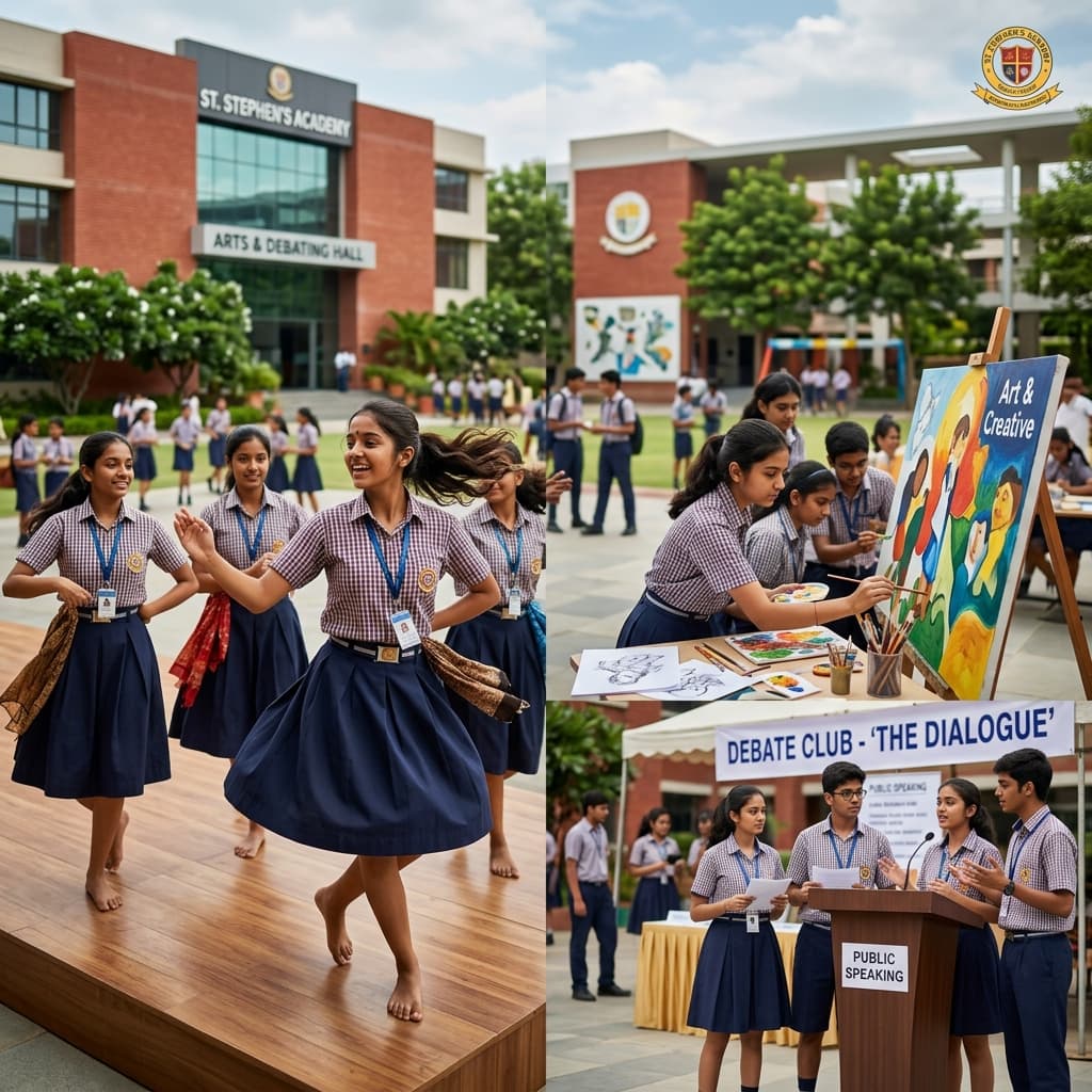 Students participating in a mix of clubs — dance, debate, art, or music activities
