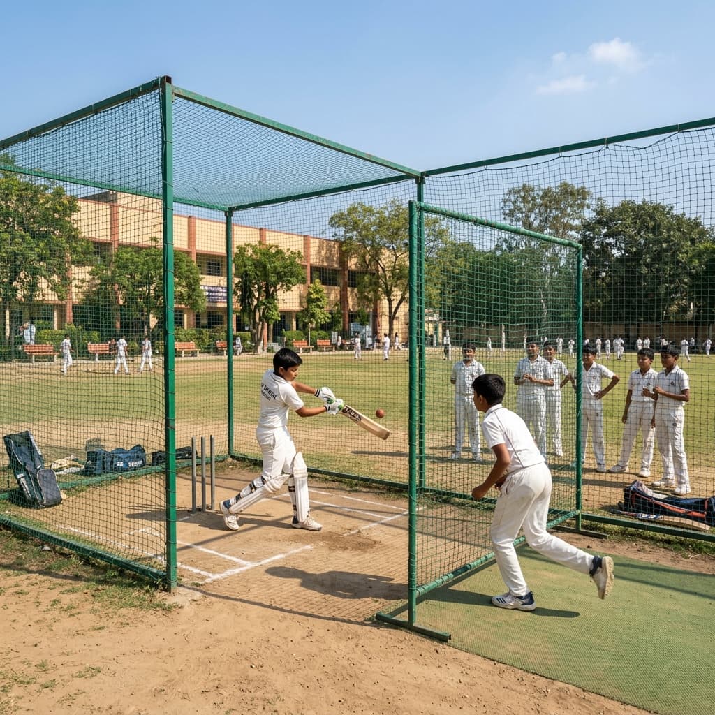 Students playing cricket at Malla Reddy School Medchal — benefits of team sports